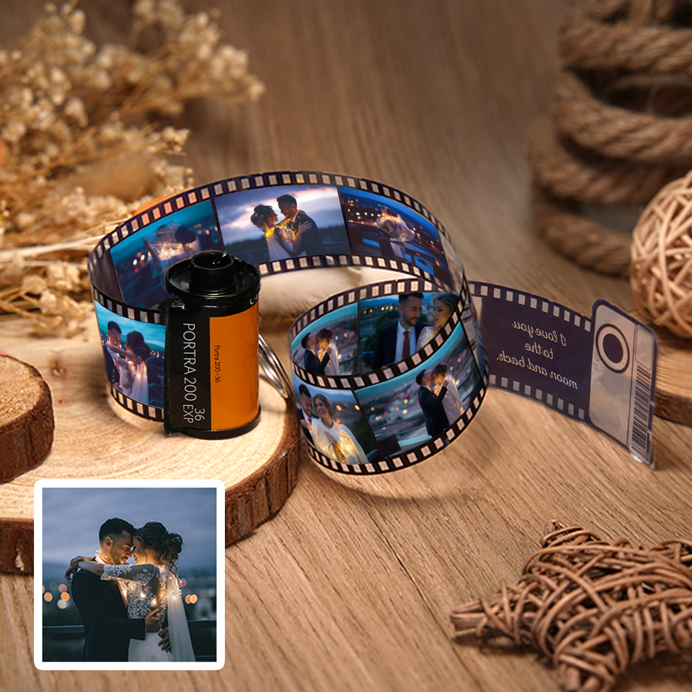 Custom Camera Roll Keychain Customizable Film Roll Keyring Romantic  Customized